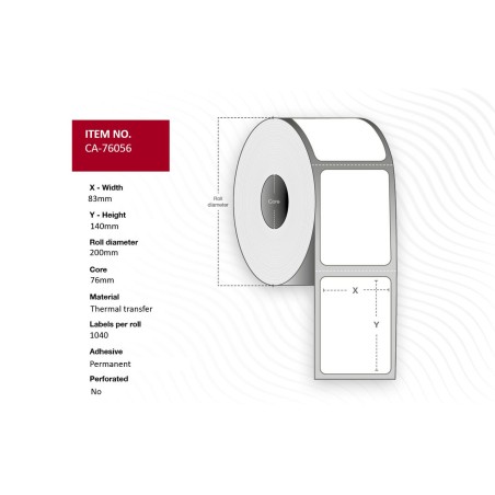 Capture Label 83 x 140mm Core 76mm - Premium Quality | Product Code: CA-76056